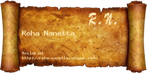 Reha Nanetta névjegykártya